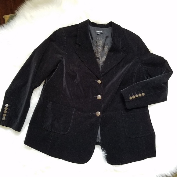 Avenue Jackets & Blazers - Avenue Classic Black Plus Size Velvet Blazer 18/20